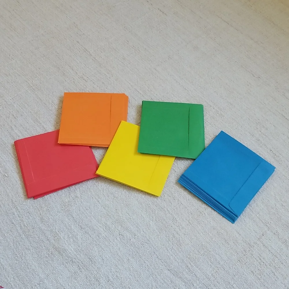 Source Unknown Colorful Circle CD sleeves- Red, Orange, Yellow, Green, Blue
